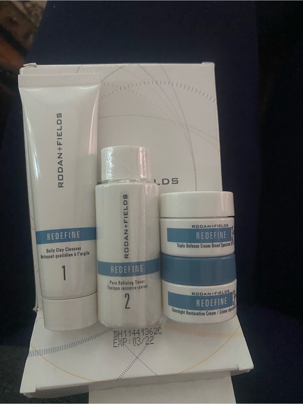 Rodan + Fields REDEFINE Skincare Set in White & Blue